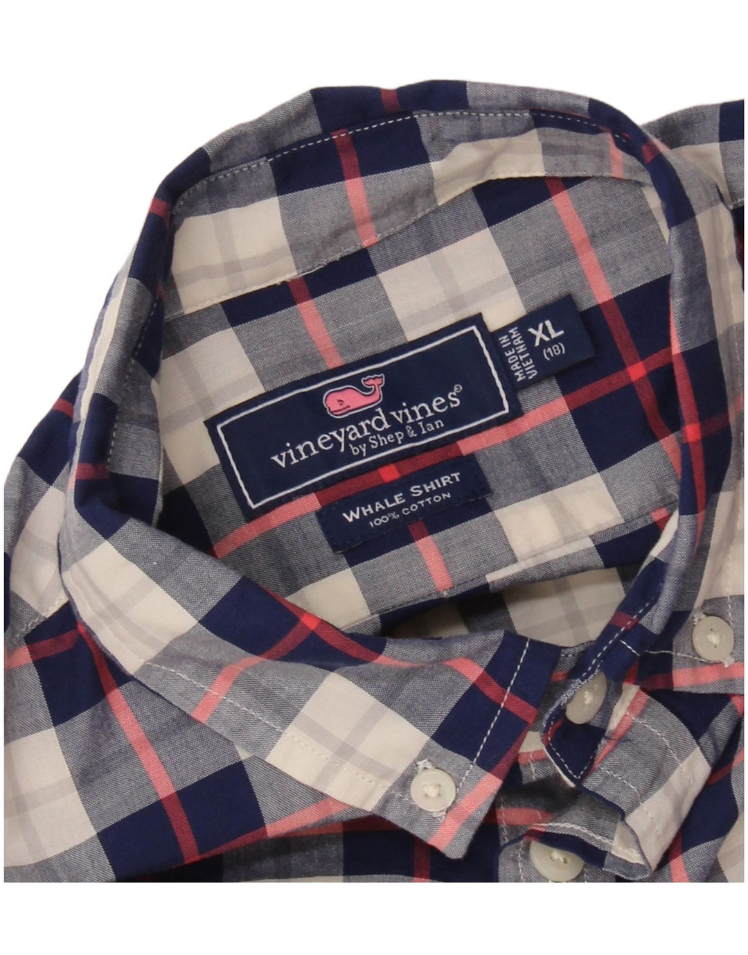 Koszula chłopięca VINEYARD VINES 15-16 lat XL, bawełniana, granatowa w kratkę