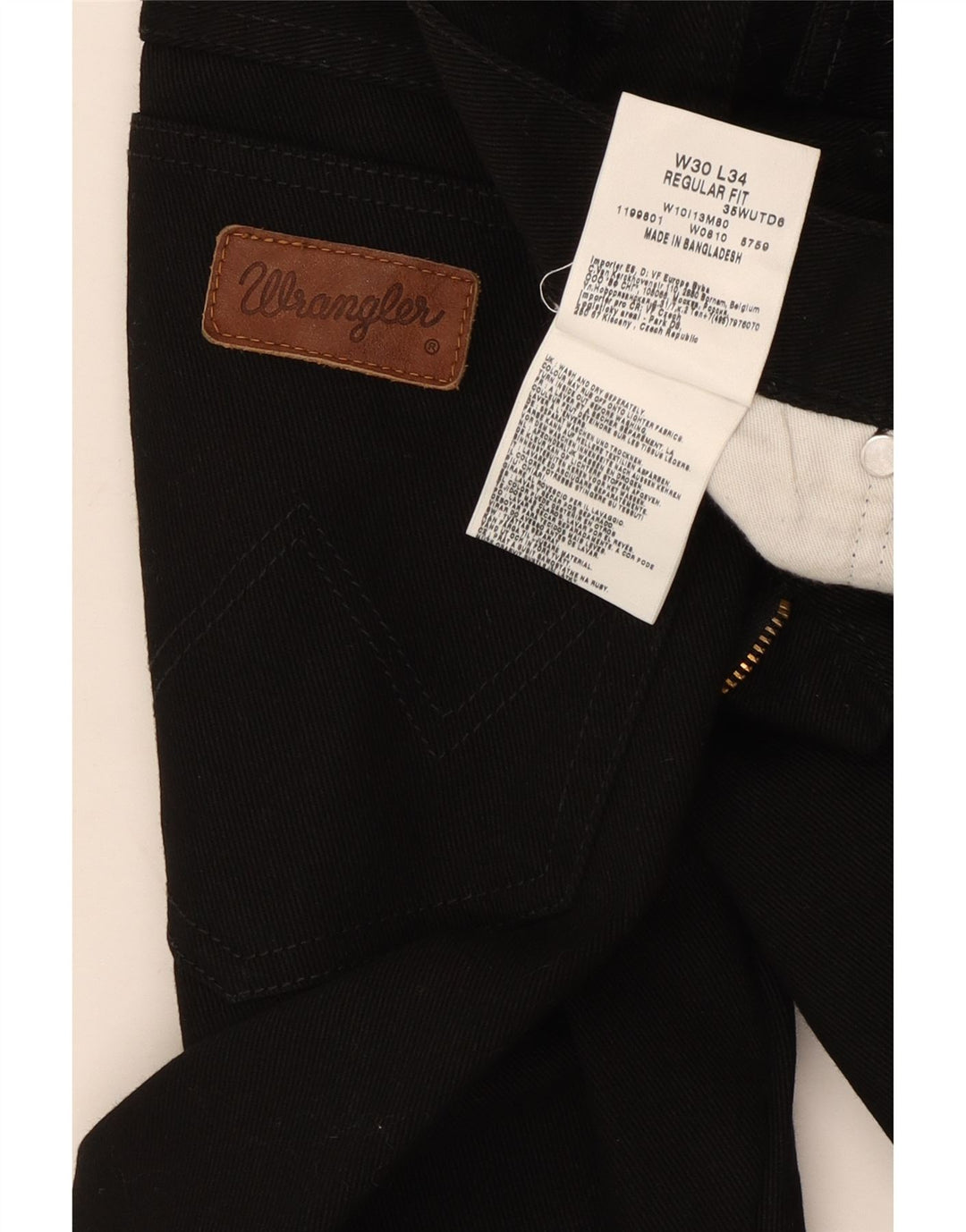 Męskie proste dżinsy Wrangler W30 L31, czarne, bawełniane