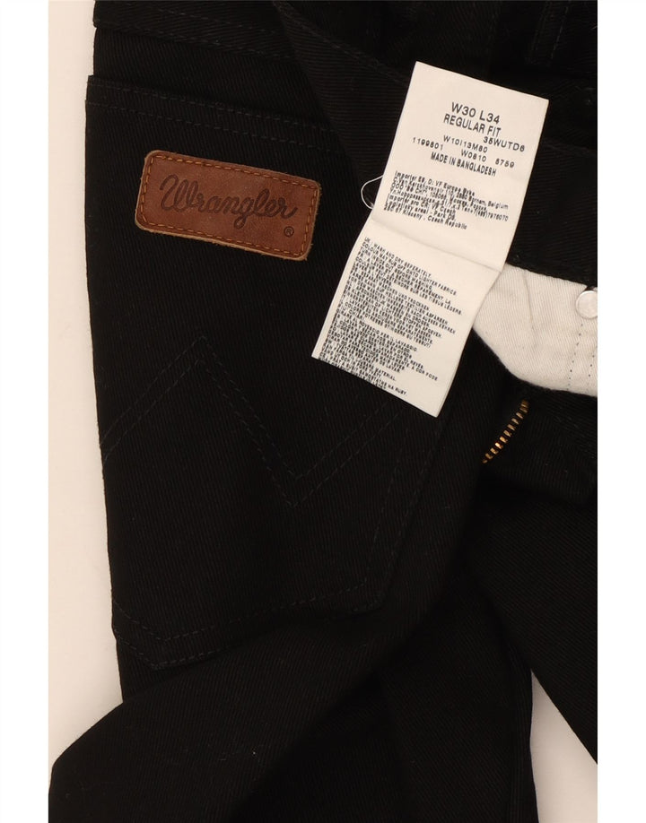 Męskie proste dżinsy Wrangler W30 L31, czarne, bawełniane