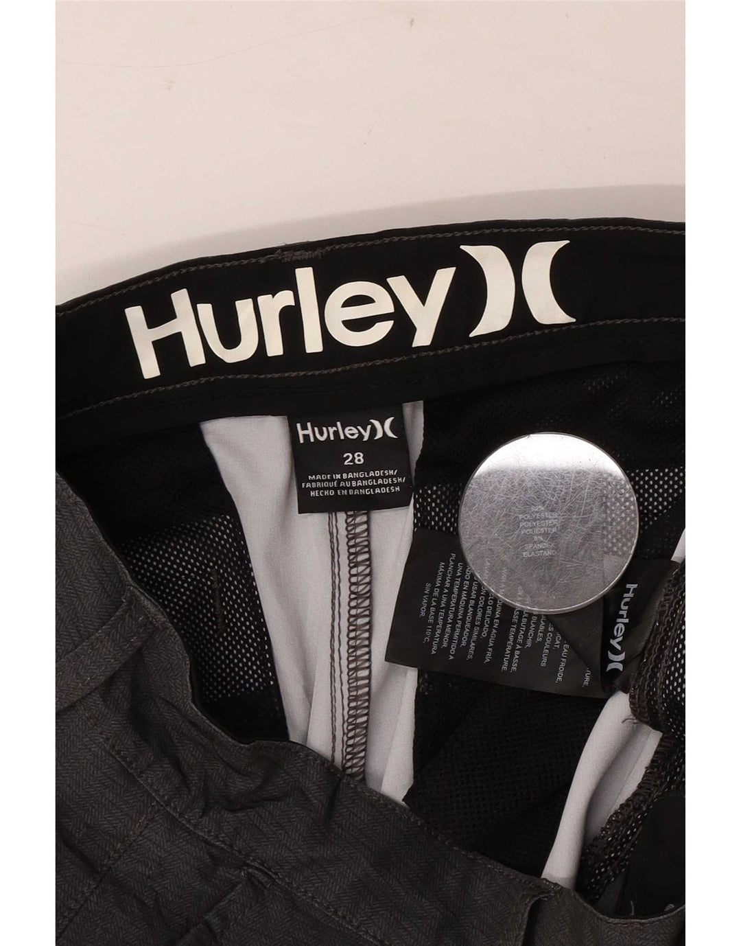 Męskie spodenki Chino Hurley W28 Small Szary Poliester