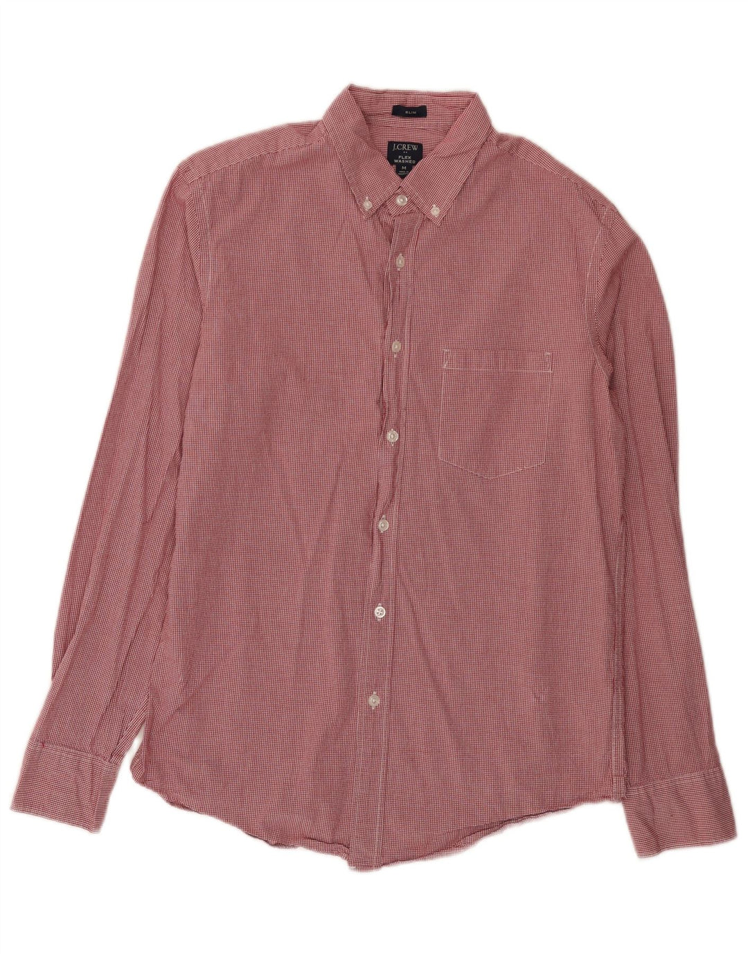 Koszula męska J. Crew Flex Washed, wąska, bawełniana w czerwoną kratkę