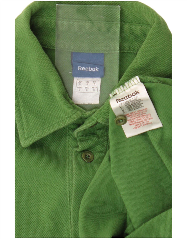 Męska koszulka polo Reebok, mała, zielona, bawełniana