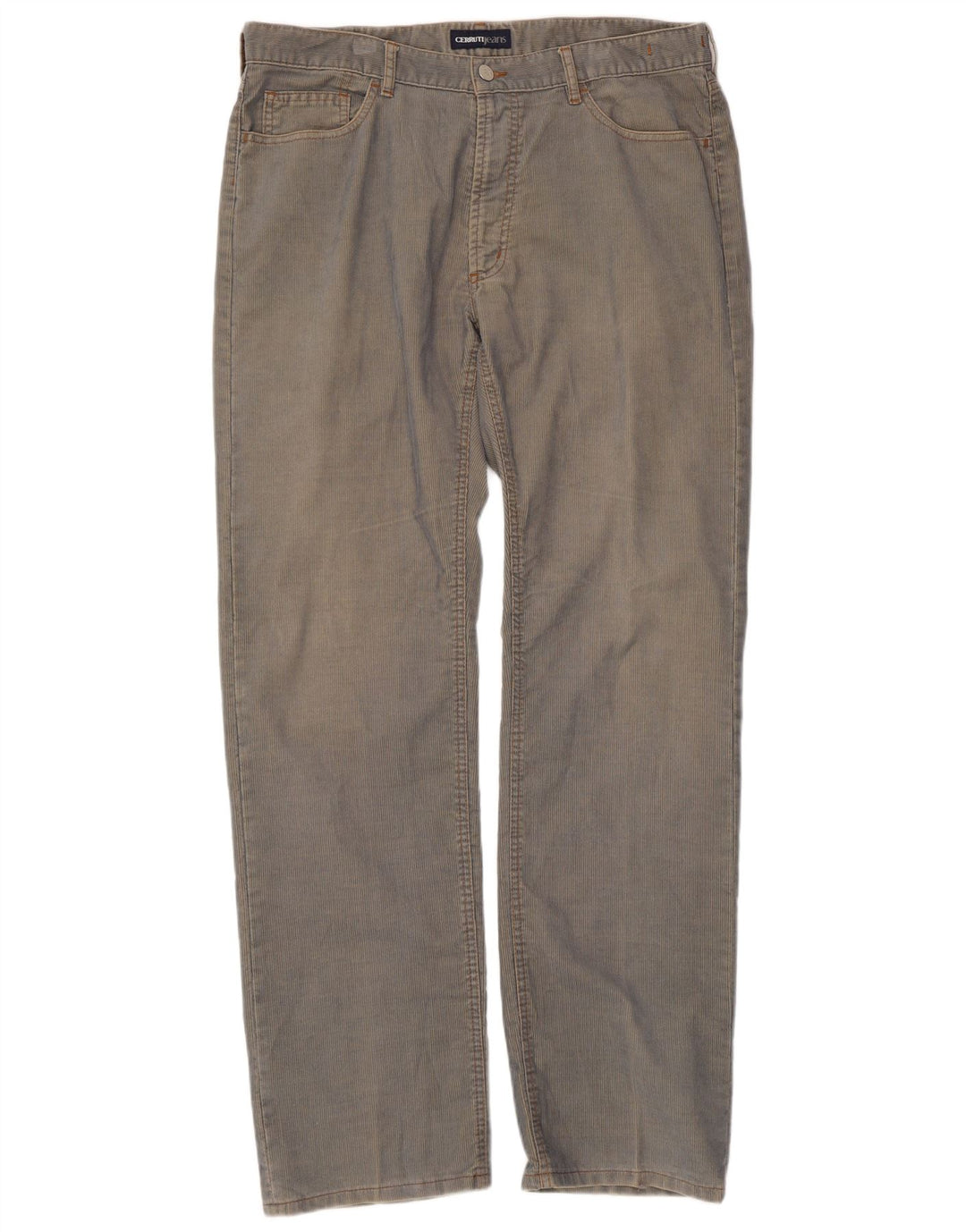 Męskie proste sztruksowe spodnie Cerruti W38 L34 Niebieski poliester