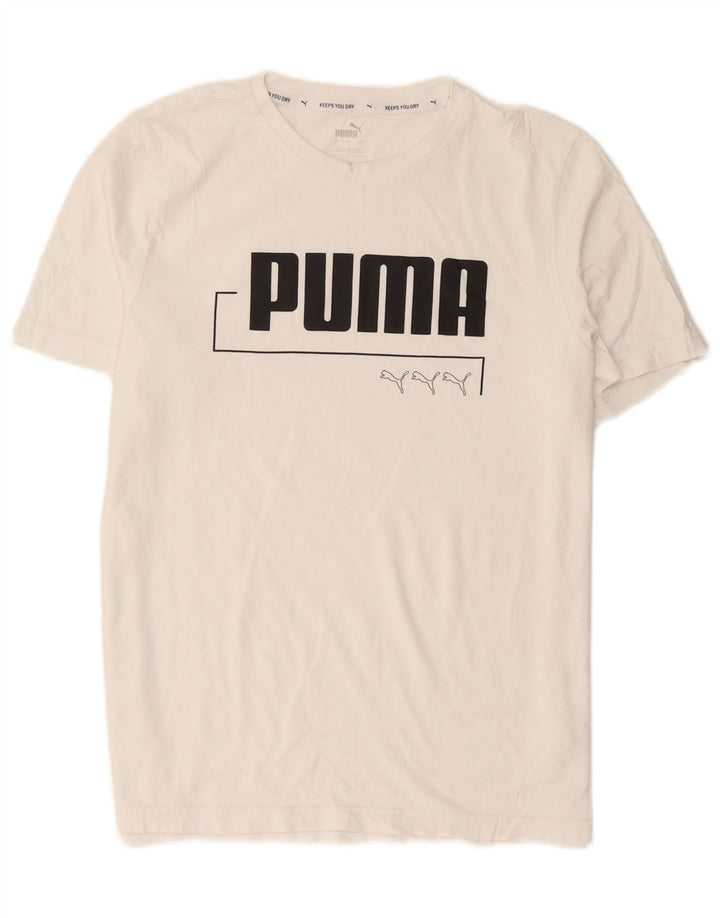 Męska koszulka z grafiką Puma, duża, biała, bawełniana
