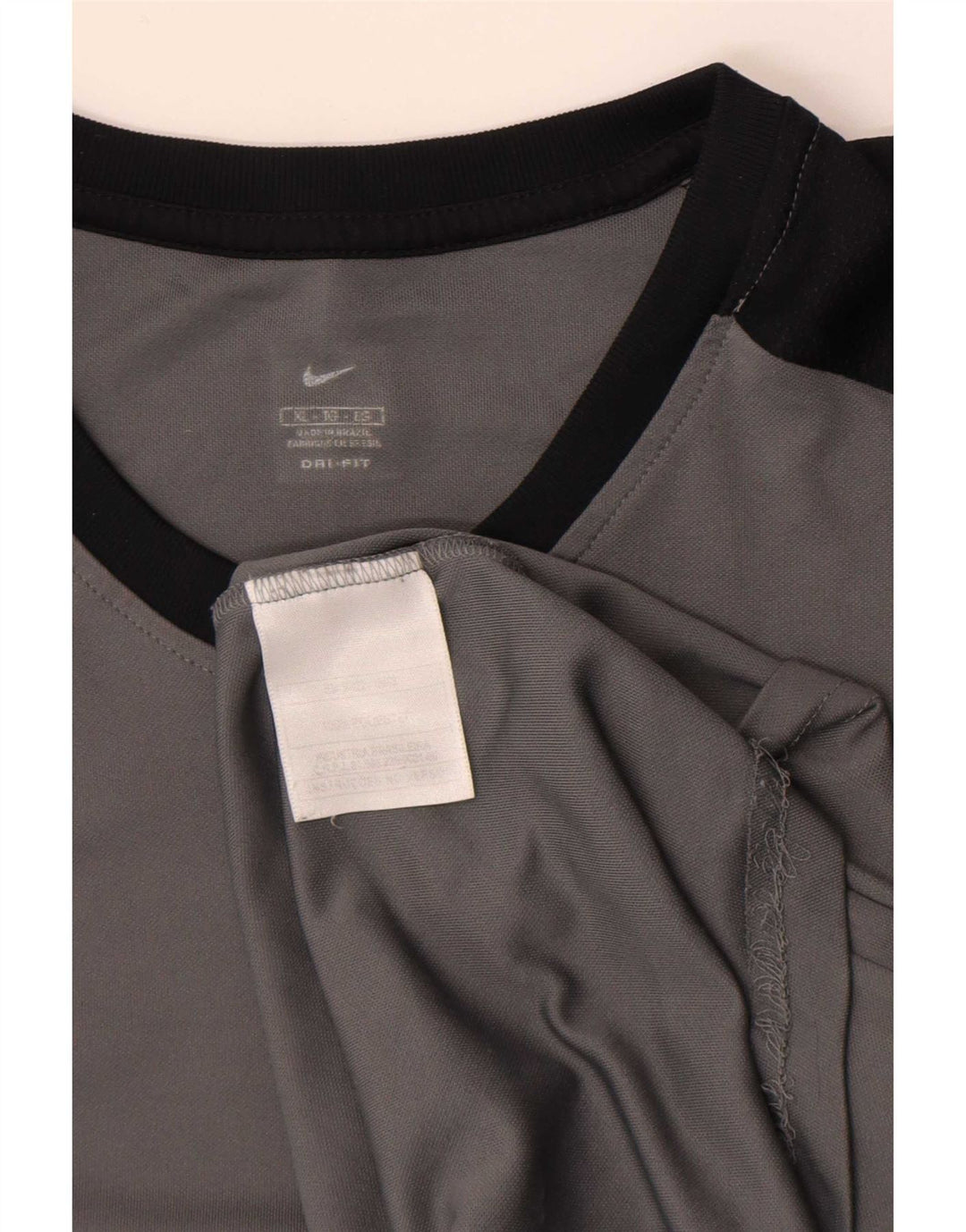 Męski T-shirt Nike Dri Fit Top XL Szary poliester z blokami kolorów