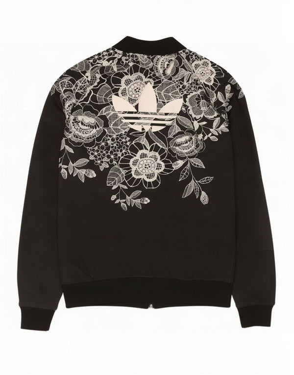 Damska kurtka dresowa Adidas Graphic Top Jacket UK 10 Mała czarna w kwiaty