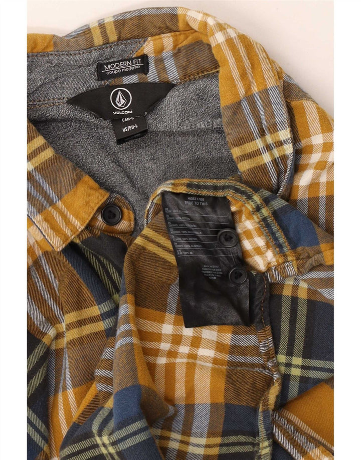 Męska koszula flanelowa Volcom o nowoczesnym kroju, duża, wielokolorowa, bawełniana w kratę