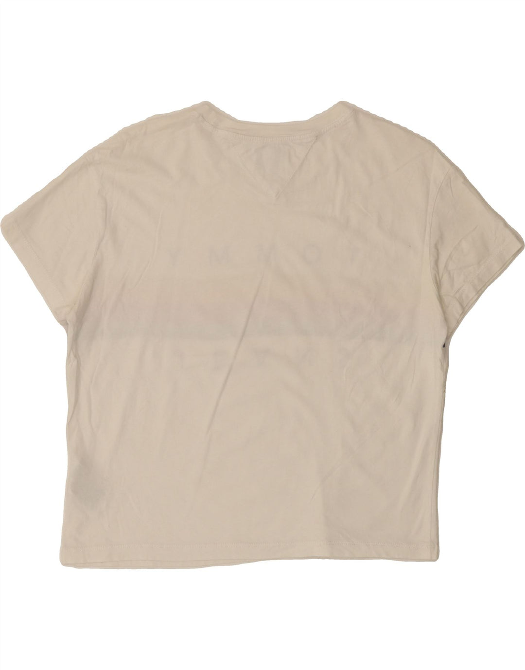 TOMMY HILFIGER Womens Oversized Graphic T-Shirt Top UK 10 Small White Vintage Tommy Hilfiger and Second-Hand Tommy Hilfiger from Messina Hembry 