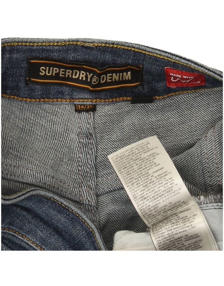 Męskie jeansy Superdry Slim W34 L34 Niebieskie, bawełniane