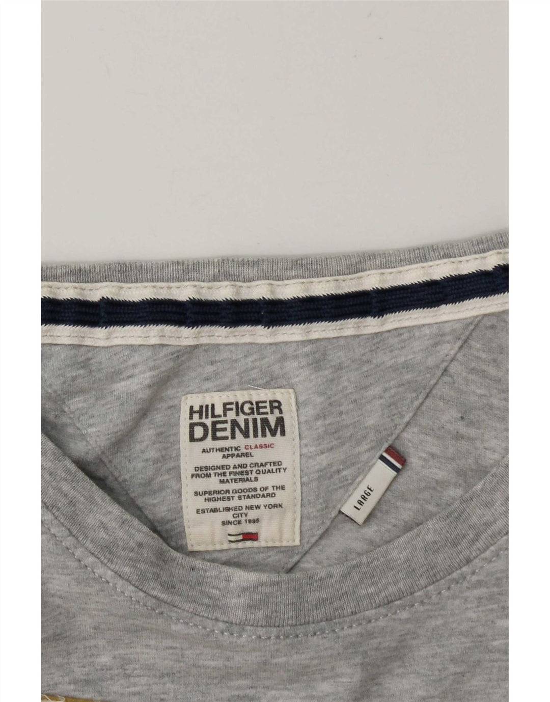 Męski T-shirt z grafiką Tommy Hilfiger, duży, szary