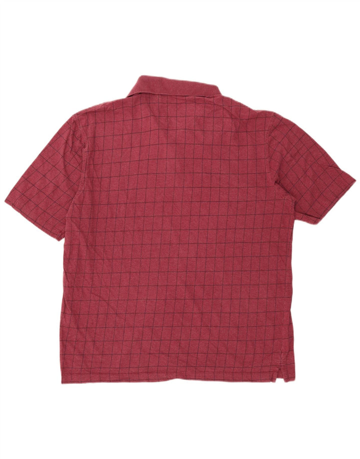 Męska koszulka polo Dockers XL, bordowa, bawełniana w kratę