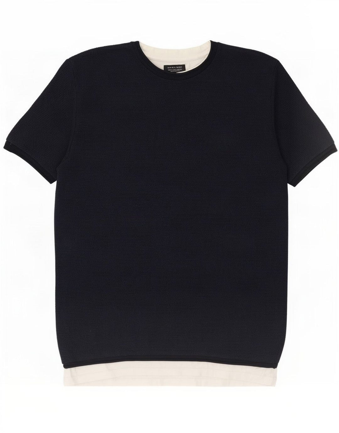 T-shirt męski Zara, duży, granatowy, z blokami kolorów