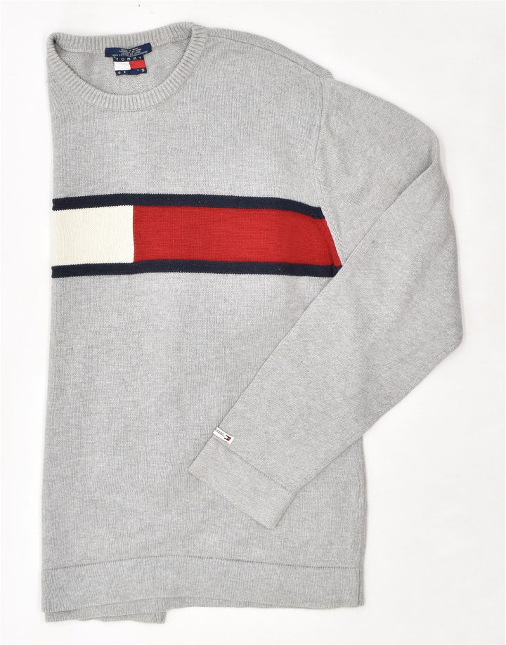 Męska bluza z grafiką TOMMY HILFIGER, duża, szara, bawełniana