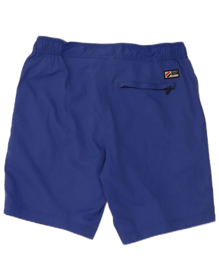 Męskie spodenki kąpielowe SUPERDRY z grafiką, duże, niebieskie, poliestrowe