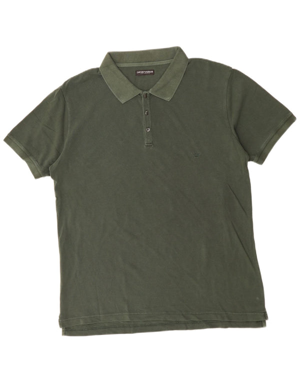 Męska koszulka polo EMPORIO ARMANI IT 56 2XL, bawełna khaki