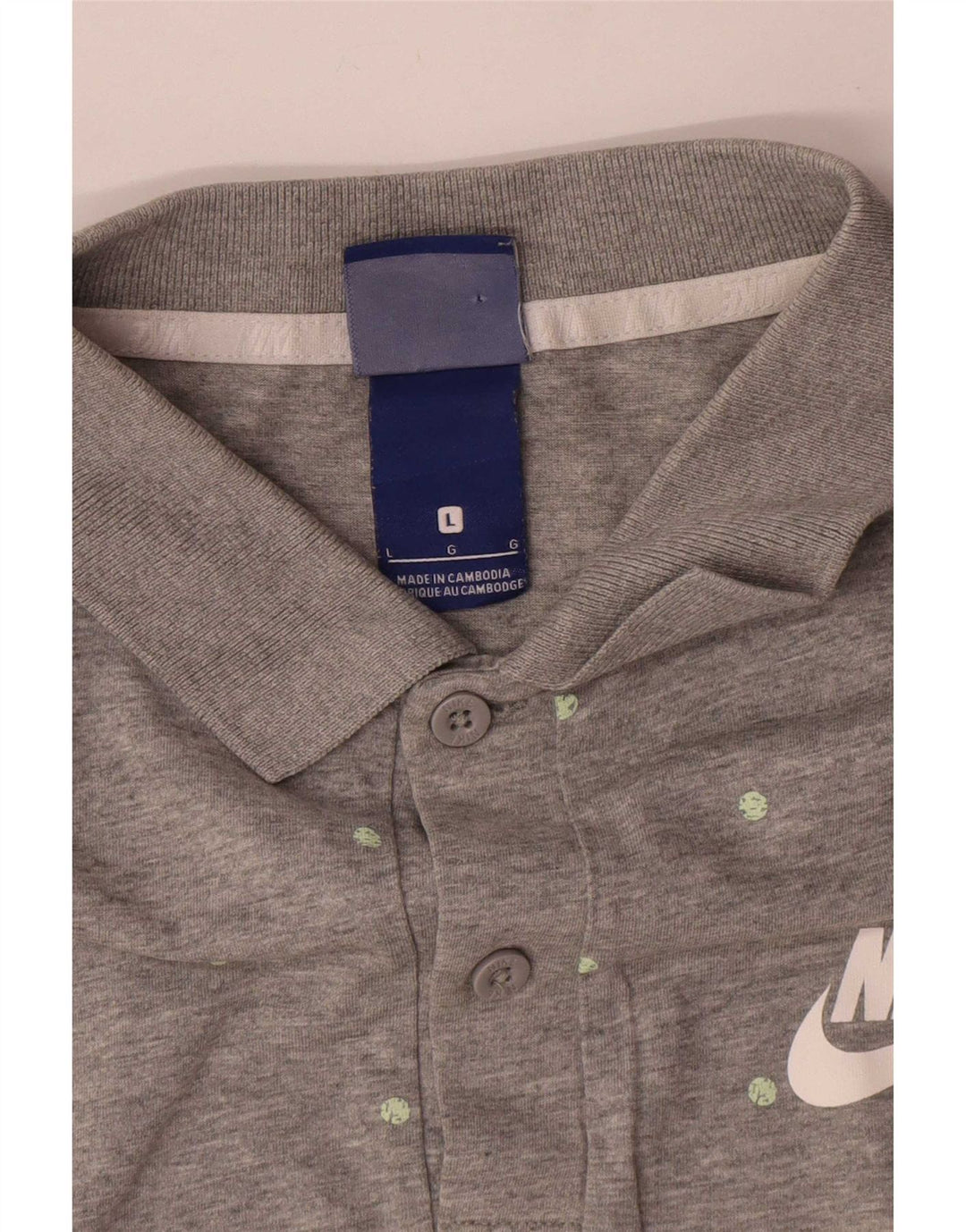 Męska koszulka polo Nike, duża, szara, bawełniana w kropki