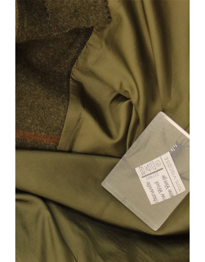 Damska marynarka Resi Hammerer zapinana na 2 guziki IT 44, średnia khaki, wełna w kratkę