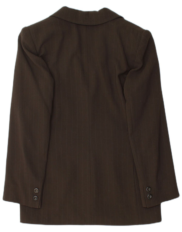 Selene Damska marynarka zapinana na 3 guziki UK 12 Średni brązowy w prążki