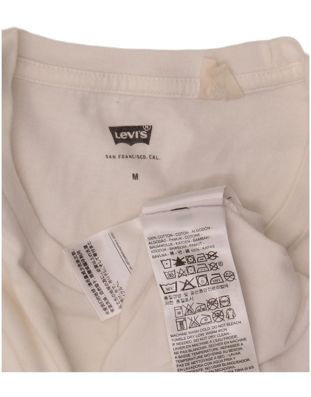 LEVI'S Mens Graphic T-Shirt Top Medium White Cotton