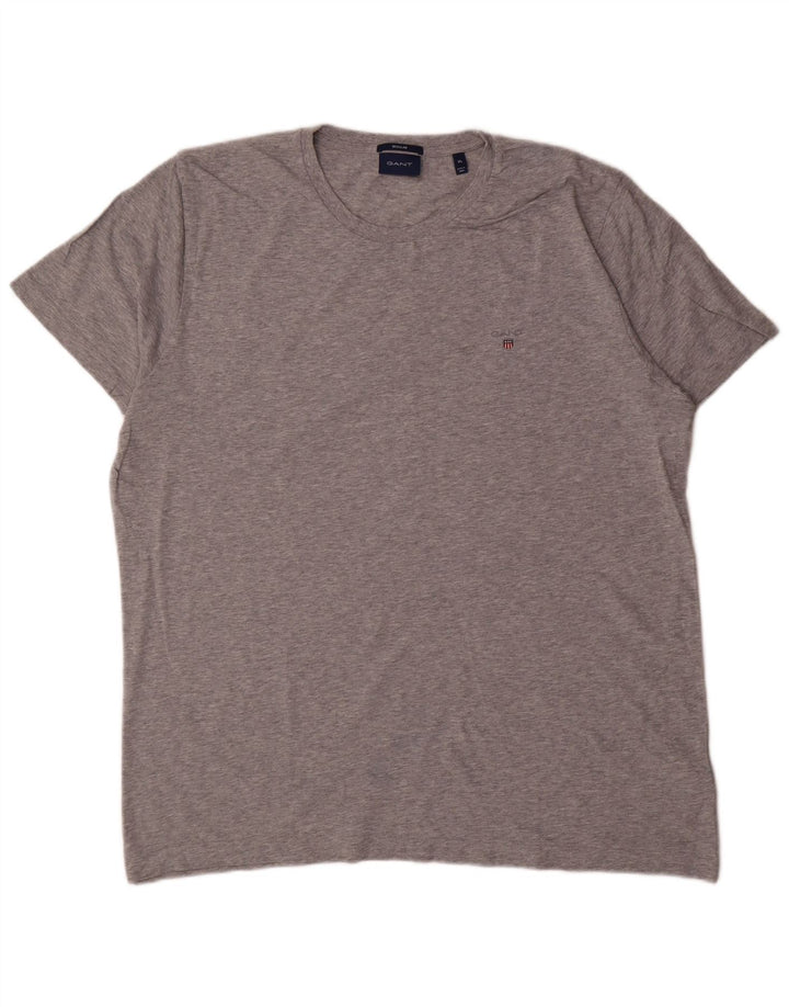 Męski T-shirt GANT o regularnym kroju, XL, szary, bawełniany
