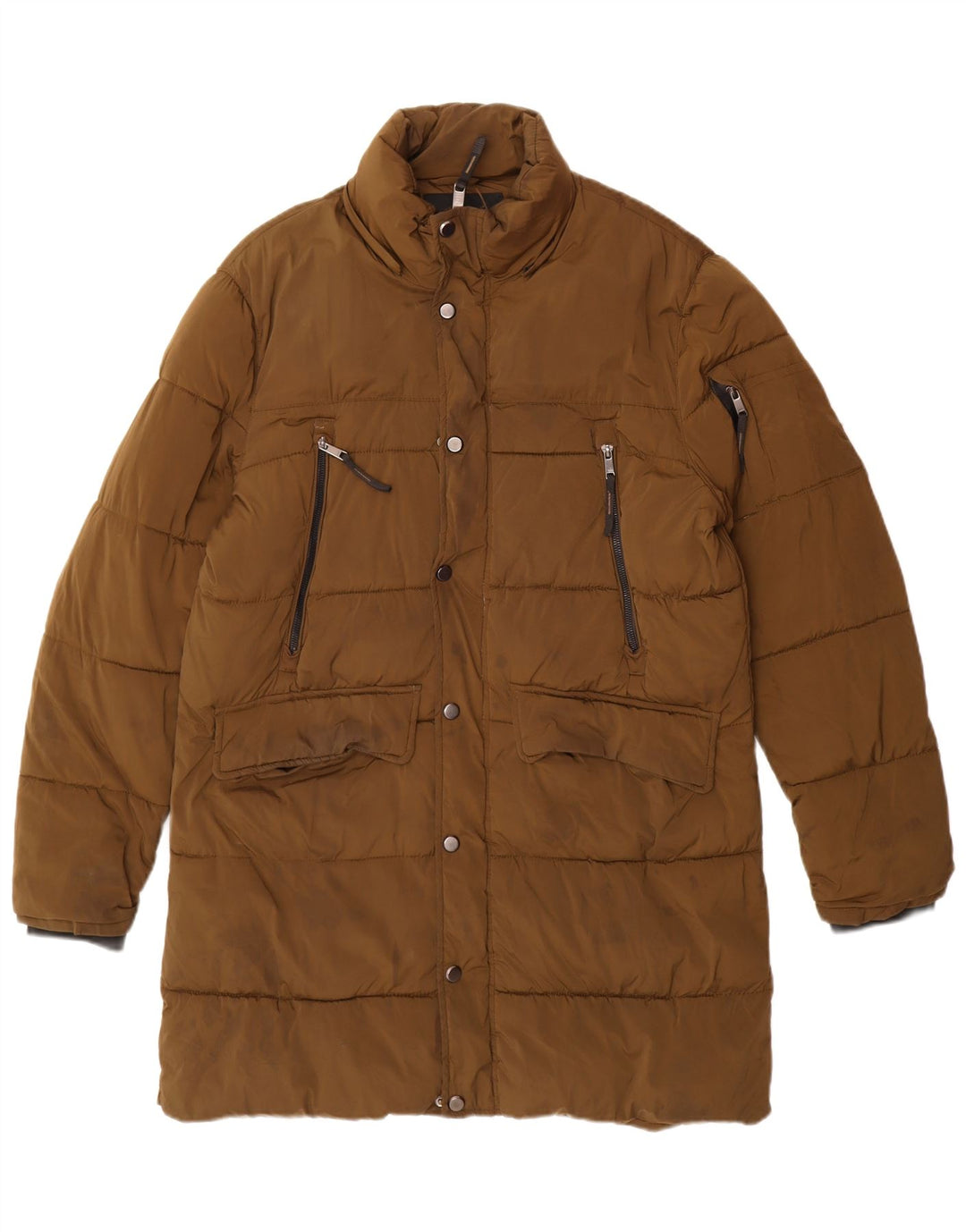 Męski ocieplany płaszcz Zara UK 38 Medium Khaki Nylon Biker