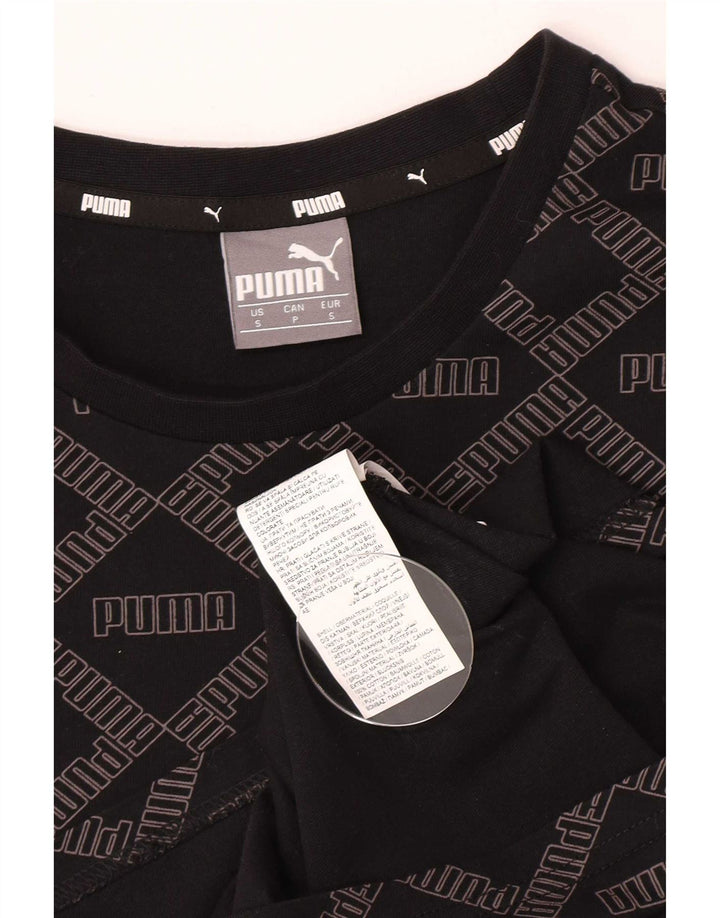 Męski T-shirt z grafiką Puma, mały, czarny, bawełniany