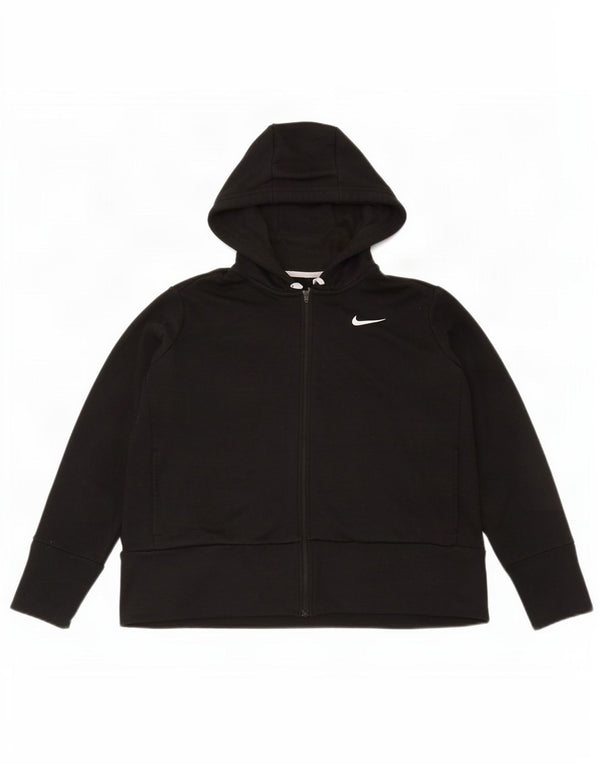 Damski sweter z kapturem i zamkiem Nike Dri Fit UK 16, duży czarny poliester