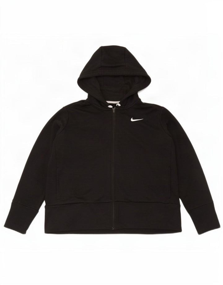 Damski sweter z kapturem i zamkiem Nike Dri Fit UK 16, duży czarny poliester