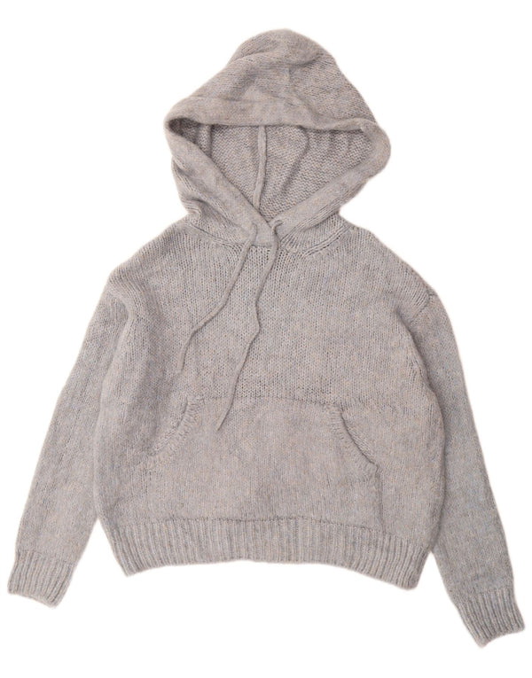 Damski sweter oversize z kapturem ZARA UK 10, mały, niebieski nakrapiany