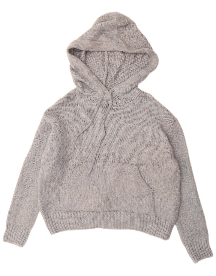 Damski sweter oversize z kapturem ZARA UK 10, mały, niebieski nakrapiany