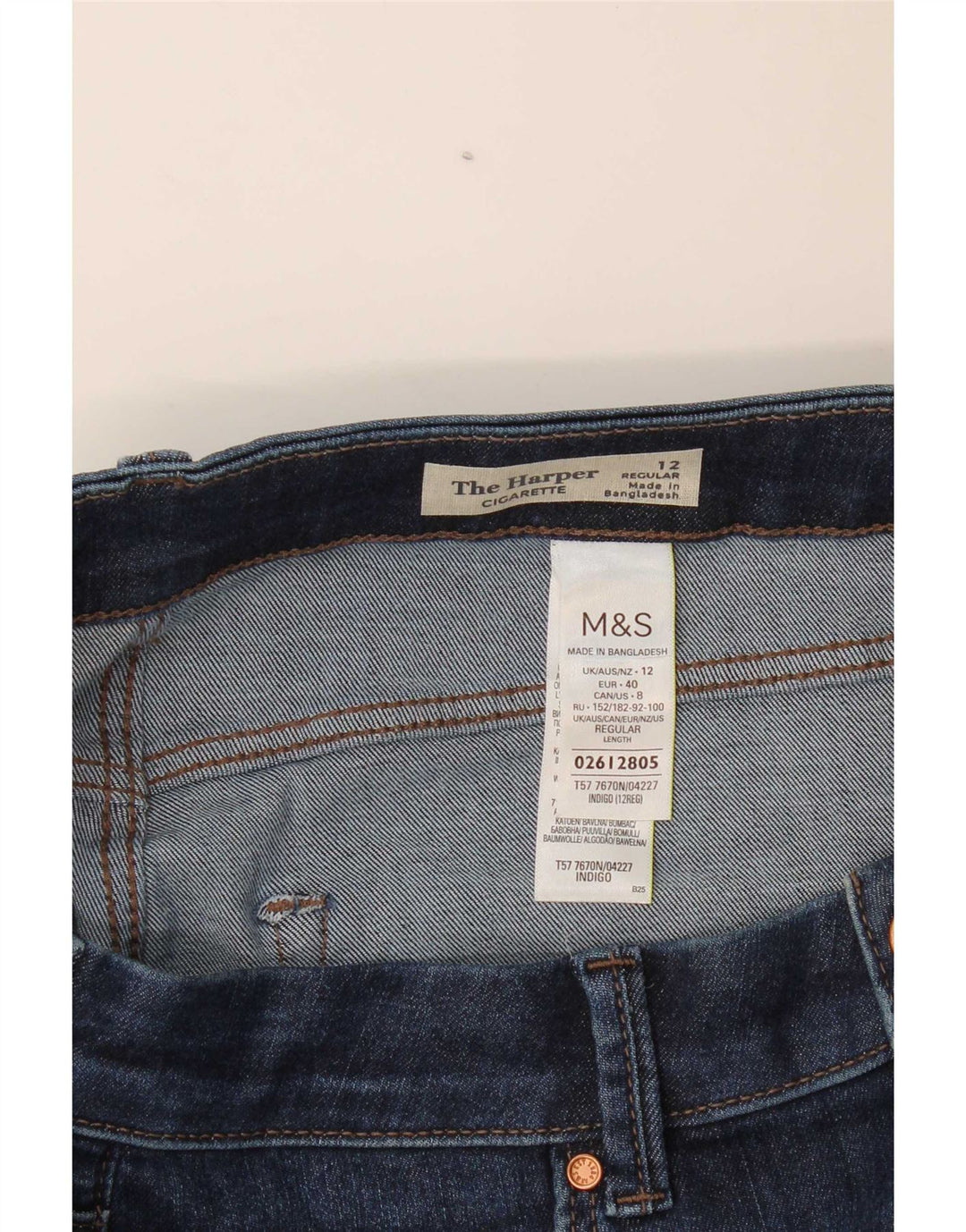 Marks & Spencer Damskie The Harper Straight Jeans UK 12 Medium W30 L27 Niebieskie