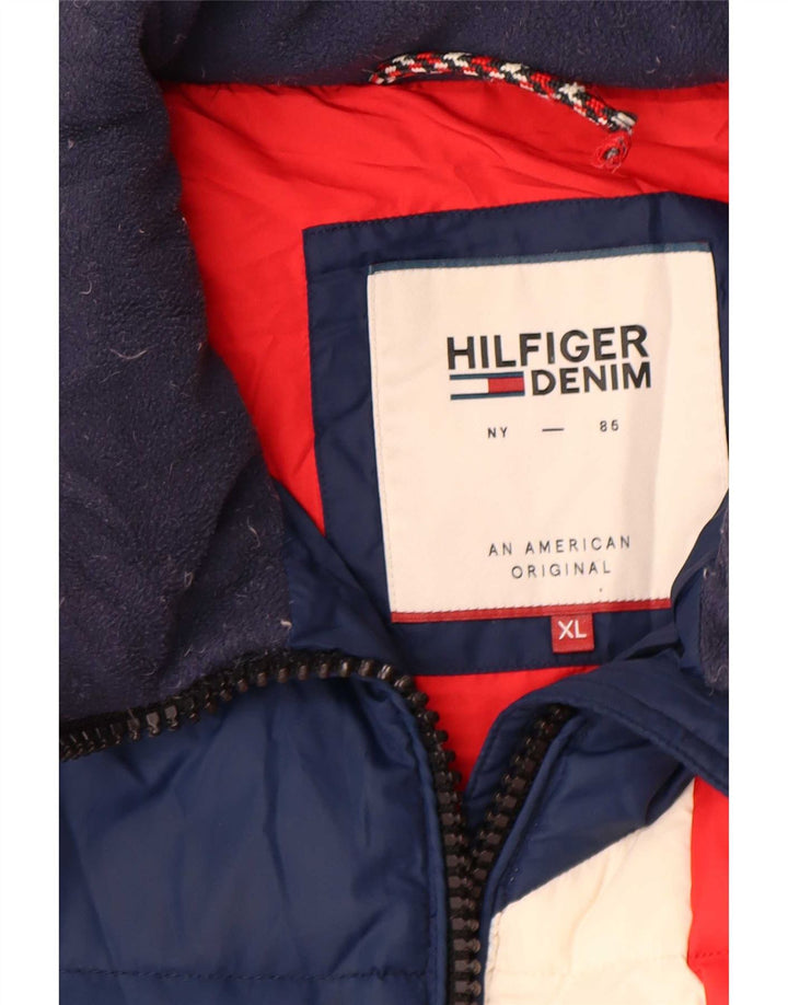 Męska ocieplana kurtka Tommy Hilfiger UK 42 XL, wielokolorowa, z blokami kolorów