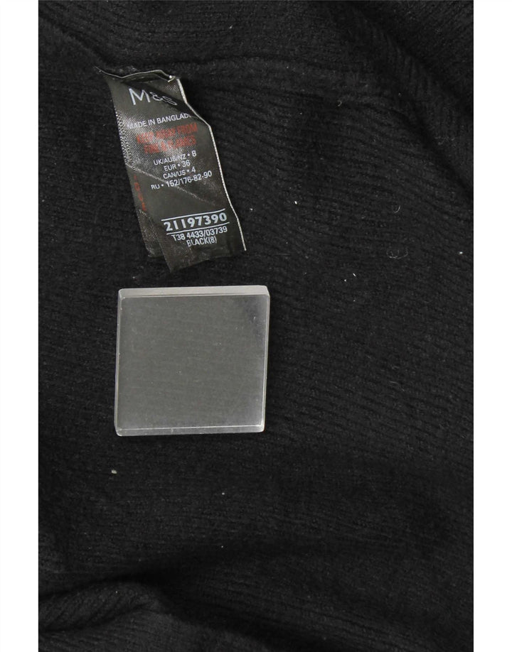 Marks & Spencer Damski sweter rozpinany o długim kroju, UK 8, mały, czarny