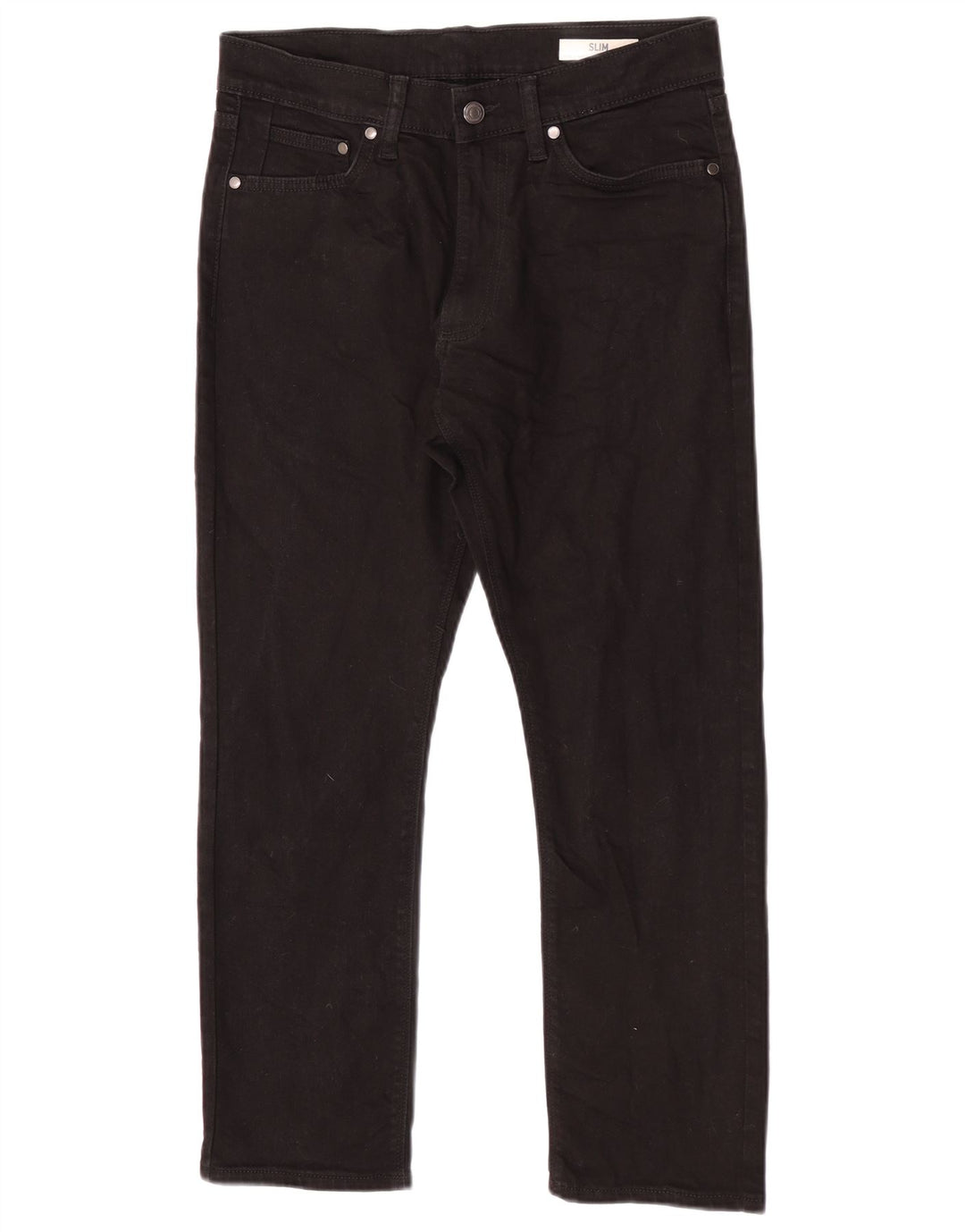 Marks & Spencer Męskie jeansy slim W30 L27 Czarne bawełniane