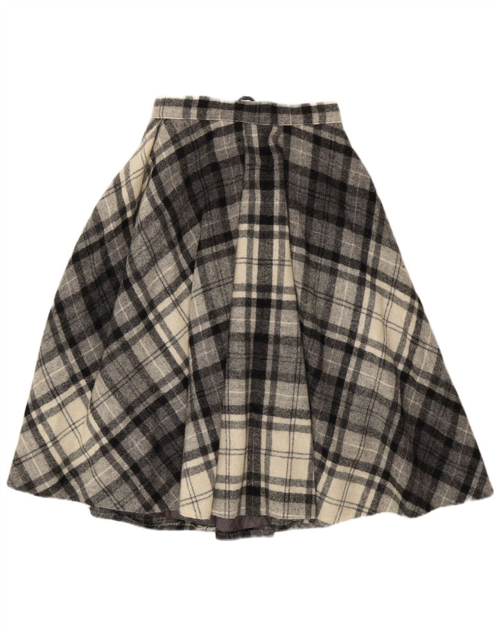 Vintage damska rozkloszowana spódnica EU 40 Medium W28 w szarą kratkę