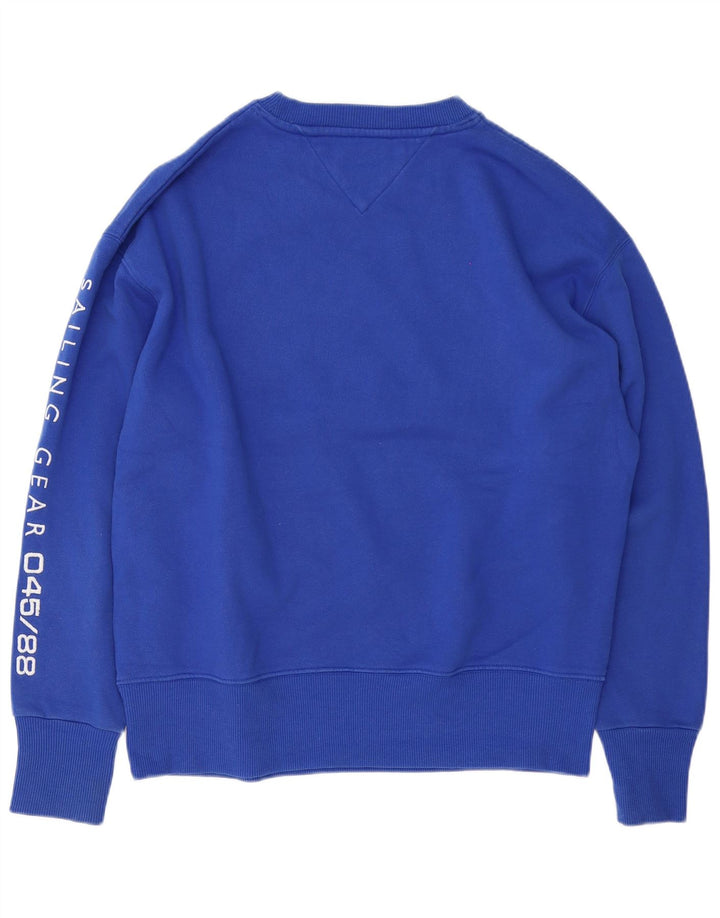 Męska bluza z grafiką Tommy Hilfiger, duża, niebieska, bawełniana