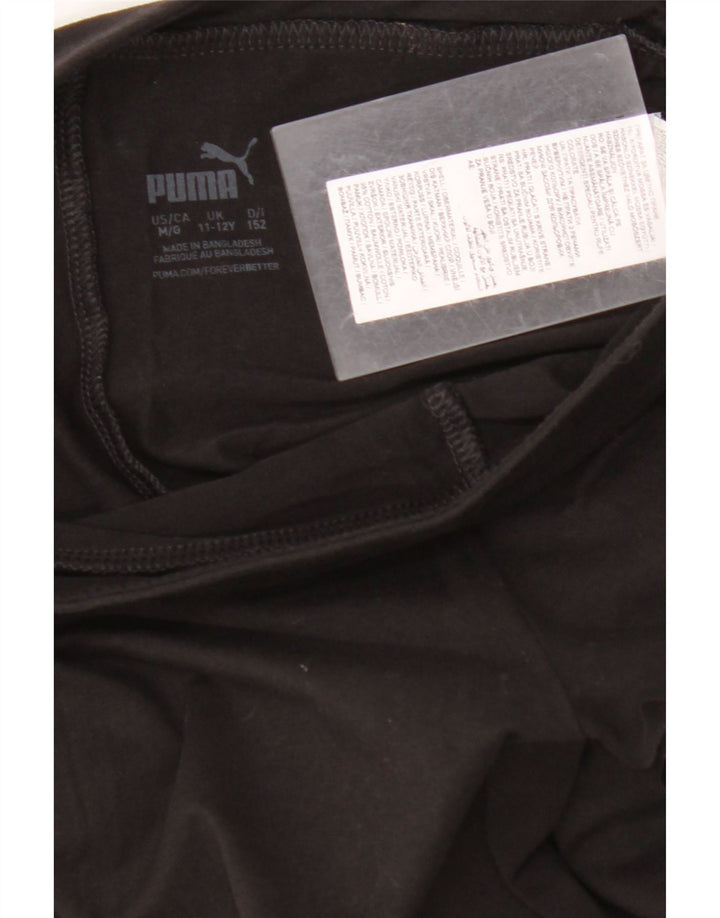 Dziewczęce legginsy z grafiką PUMA 11-12 lat, czarna bawełna