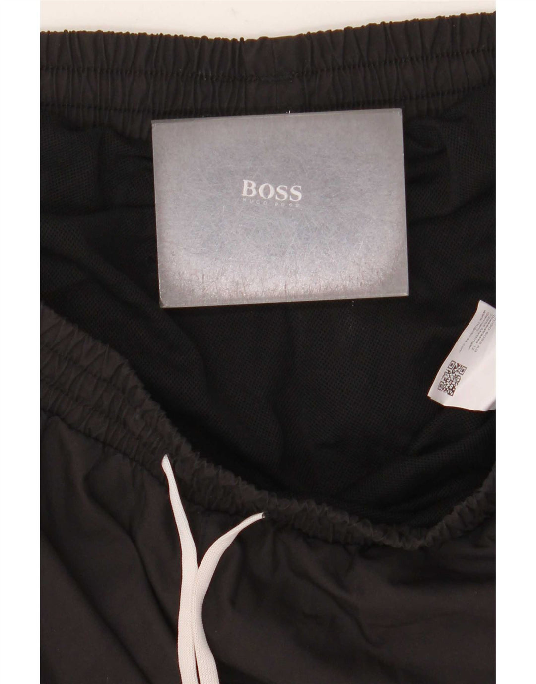 Męskie spodenki kąpielowe Hugo Boss z grafiką, duże, czarne, poliestrowe