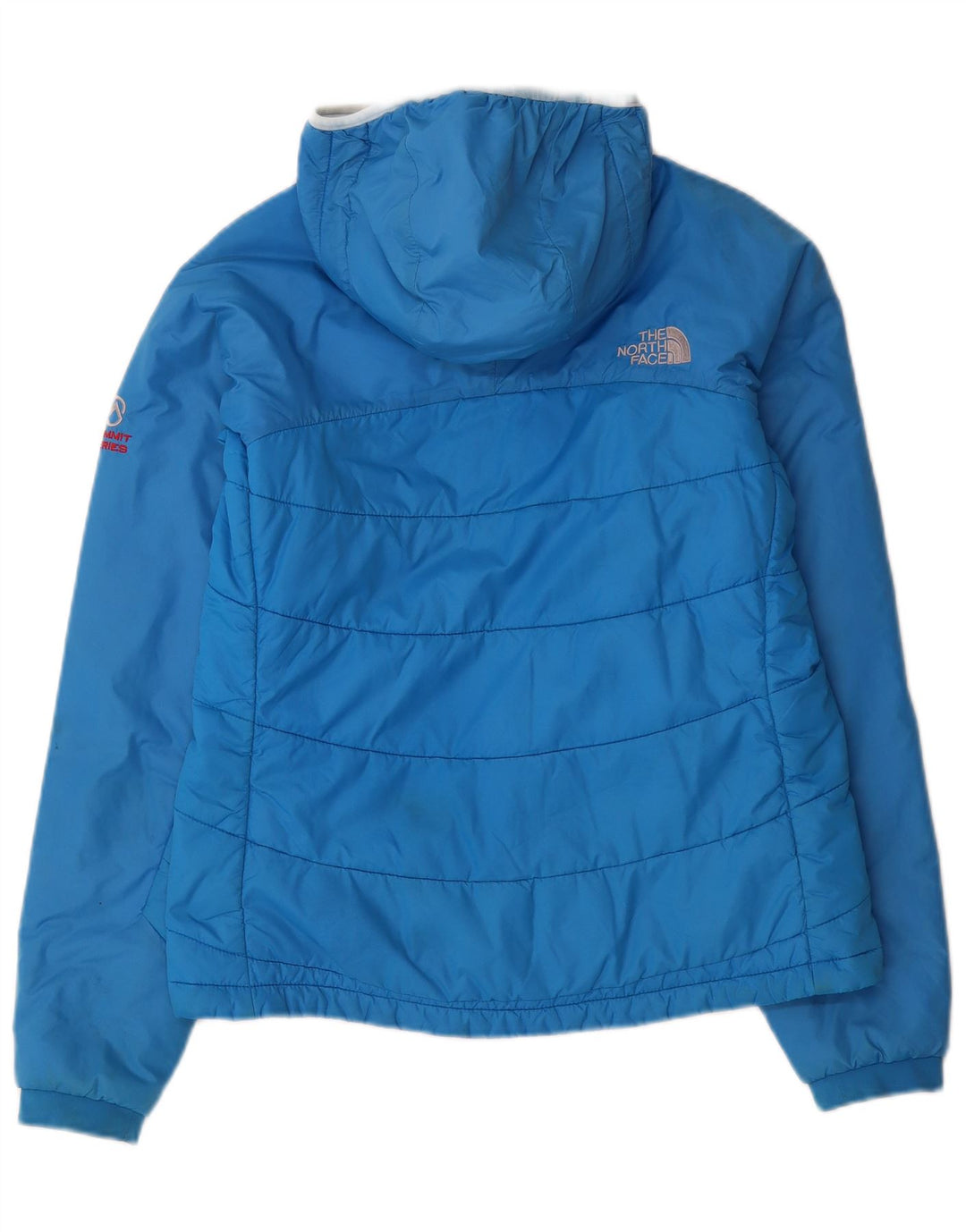 Damska wyściełana kurtka z kapturem The North Face UK 12, średni niebieski nylon
