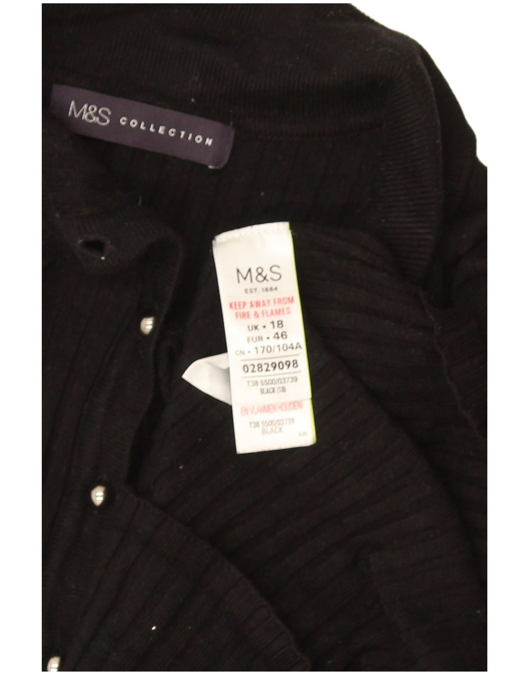 Damska koszulka polo Marks & Spencer UK 18 XL, czarna wiskoza