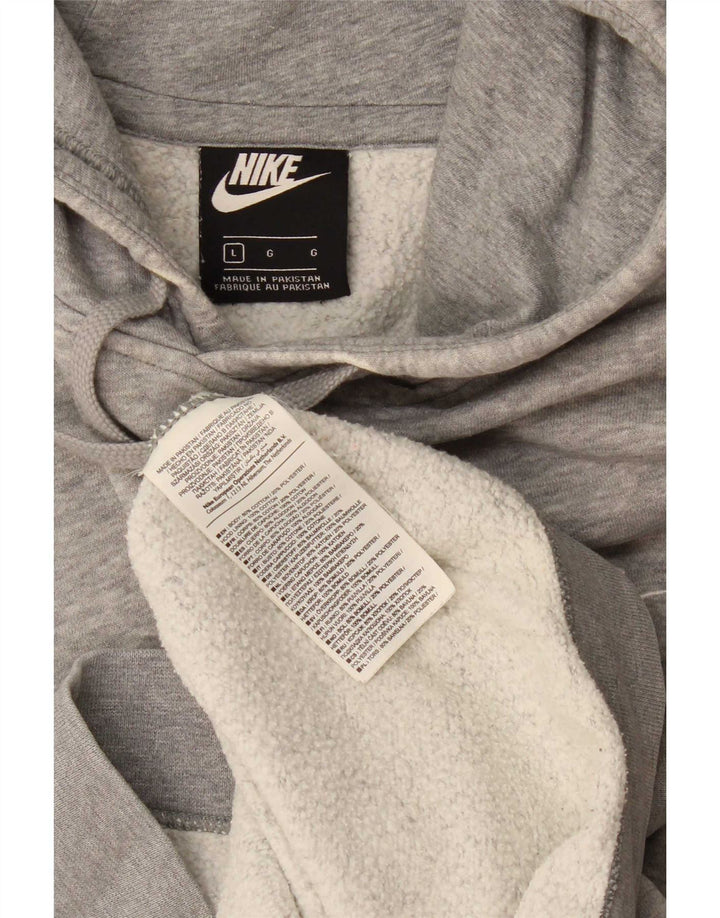 Męski sweter z kapturem Nike, duży, szary, z bawełny w cętki