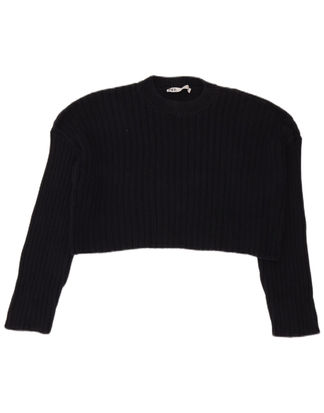 Sweter damski Zara z okrągłym dekoltem, UK 14, średni granatowy