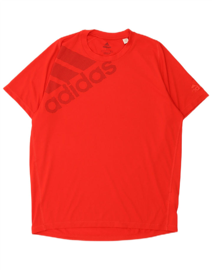 Męska koszulka Adidas Aeroready z grafiką, duża, czerwona, poliestrowa