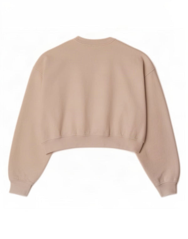 Damska bluza Zara Crop Sweter UK 14 Średnia złamana biała bawełna