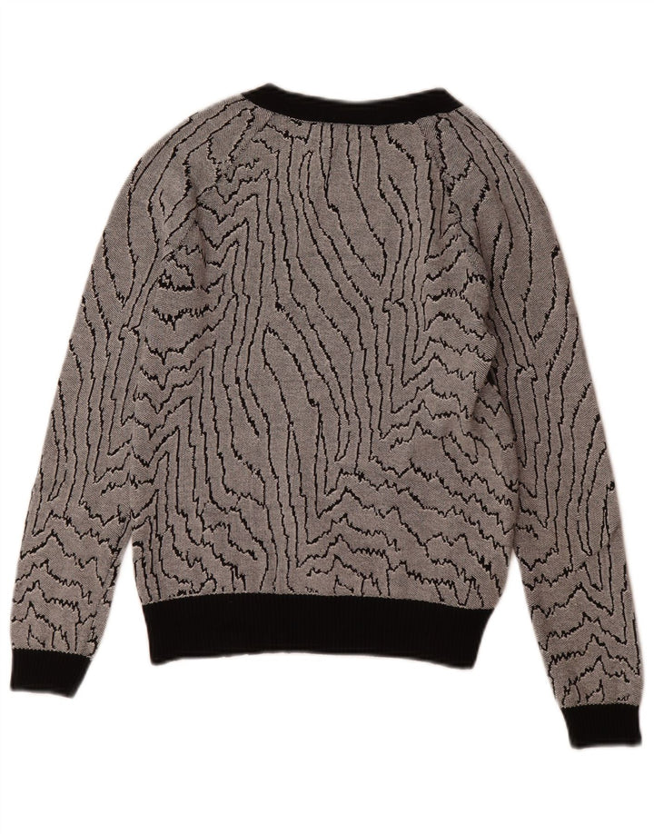 Damska bluza Reiss z abstrakcyjnym wzorem UK 6 XS, czarna wiskoza