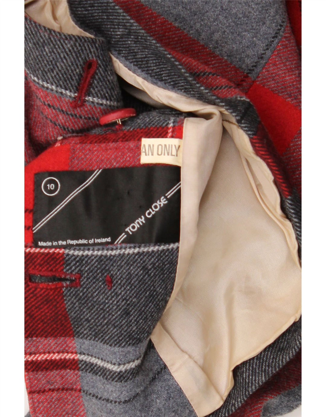 VINTAGE Womens Double Breasted Blazer Jacket UK 10 Small Grey Check Vintage Vintage and Second-Hand Vintage from Messina Hembry 