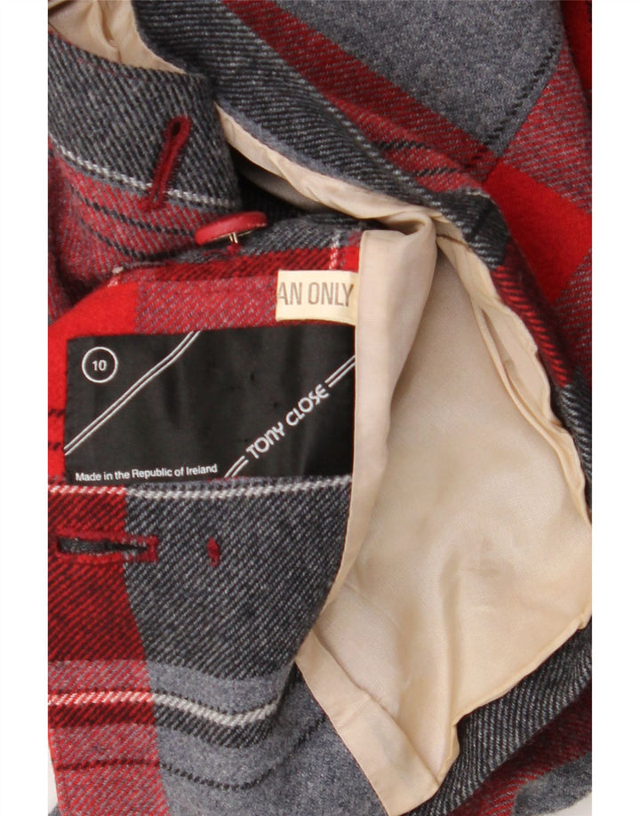 VINTAGE Womens Double Breasted Blazer Jacket UK 10 Small Grey Check Vintage Vintage and Second-Hand Vintage from Messina Hembry 