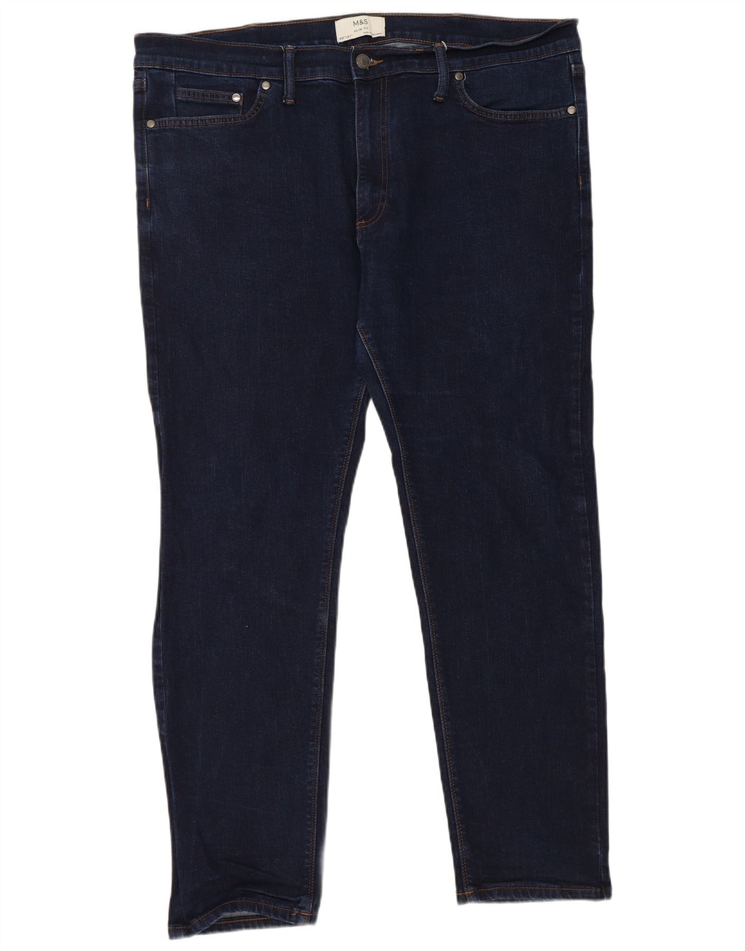 Marks & Spencer Damskie jeansy slim W40 L31 Granatowe, bawełniane