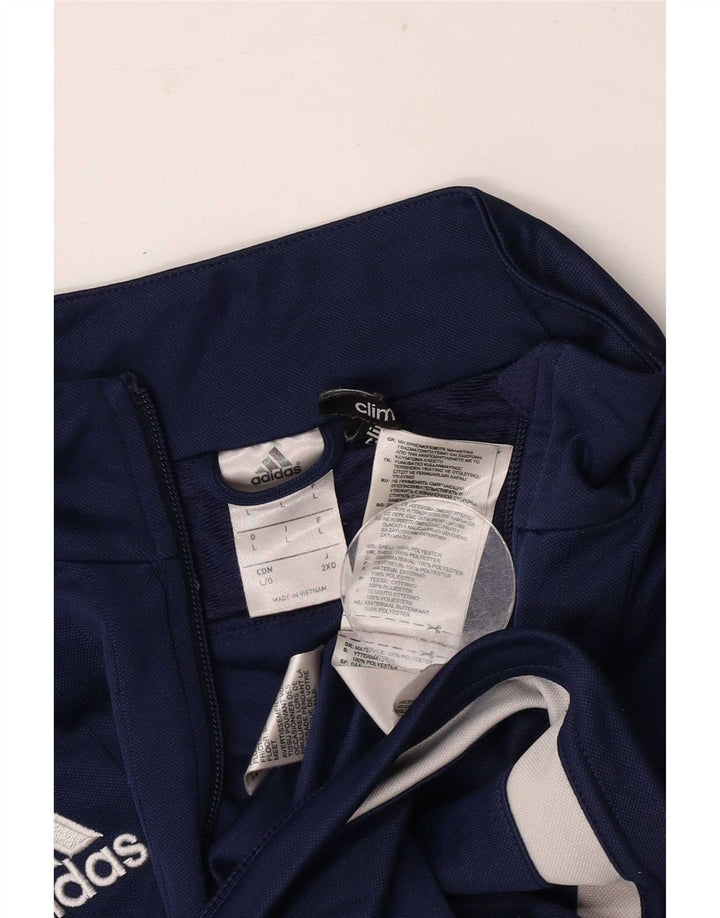 Adidas Męska kurtka dresowa Climalite, duża, granatowa, poliestrowa