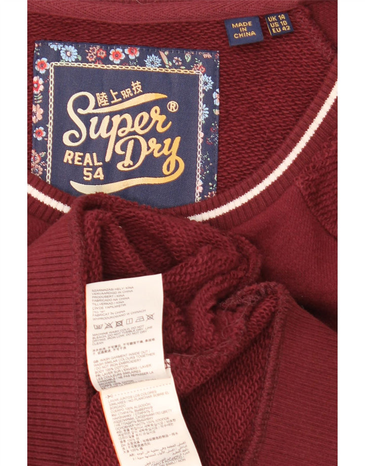 Damski sweter oversize Superdry Graphic UK 14, duży bordowy